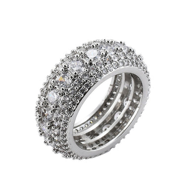 5 Layer Diamond Band Ring in White Gold